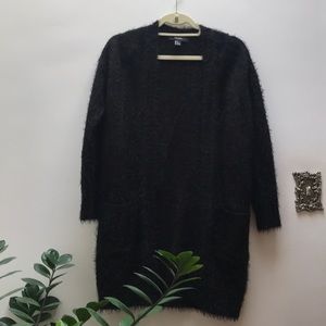 Fuzzy Black Cardigan